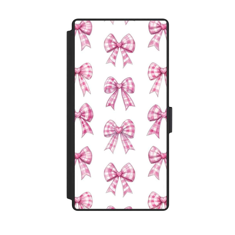 Galaxy S23 Ultra NIVOflip Pink Gingham Hearts and Bows avec IA