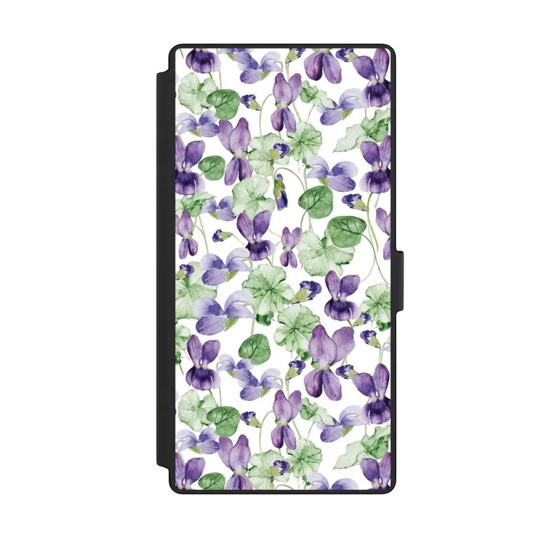 Galaxy S23 Ultra NIVOflip Purple Wildflowers Pattern Watercolor