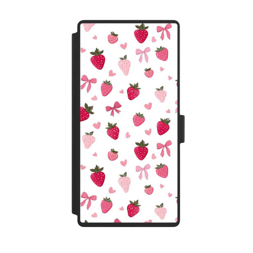 Samsung Galaxy S23 Ultra NIVOflip Erdbeer Herz Schleifen Muster Pink