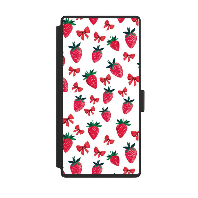 Galaxy S23 Ultra NIVOflip Erdbeer Herz Muster Schleifen Rot