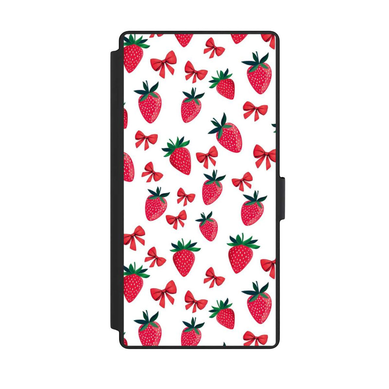 Galaxy S23 Ultra NIVOflip Strawberry Ribbon Pattern Red
