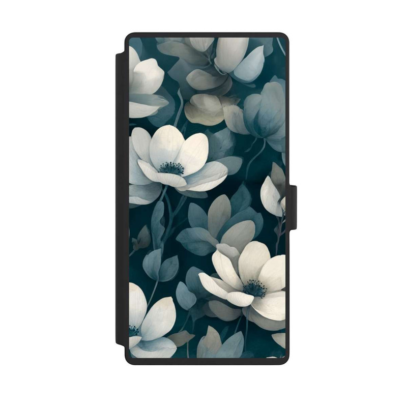 Galaxy S23 Ultra NIVOflip Negative Flower Petrol White with AI