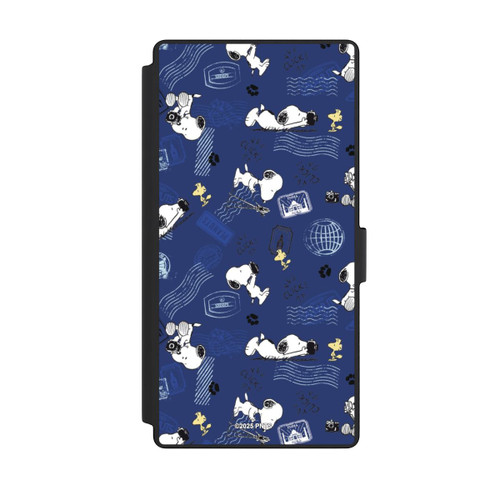 Samsung Galaxy S23 Ultra NIVOflip Peanuts Travel Stamps Pattern Blue