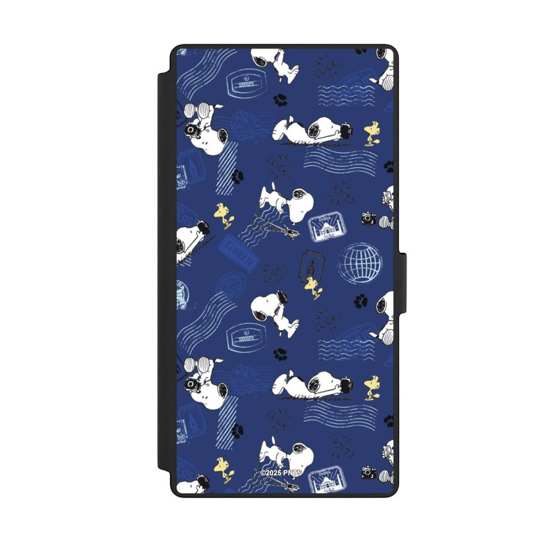 Galaxy S23 Ultra NIVOflip Peanuts Travel Stamps Pattern Blue
