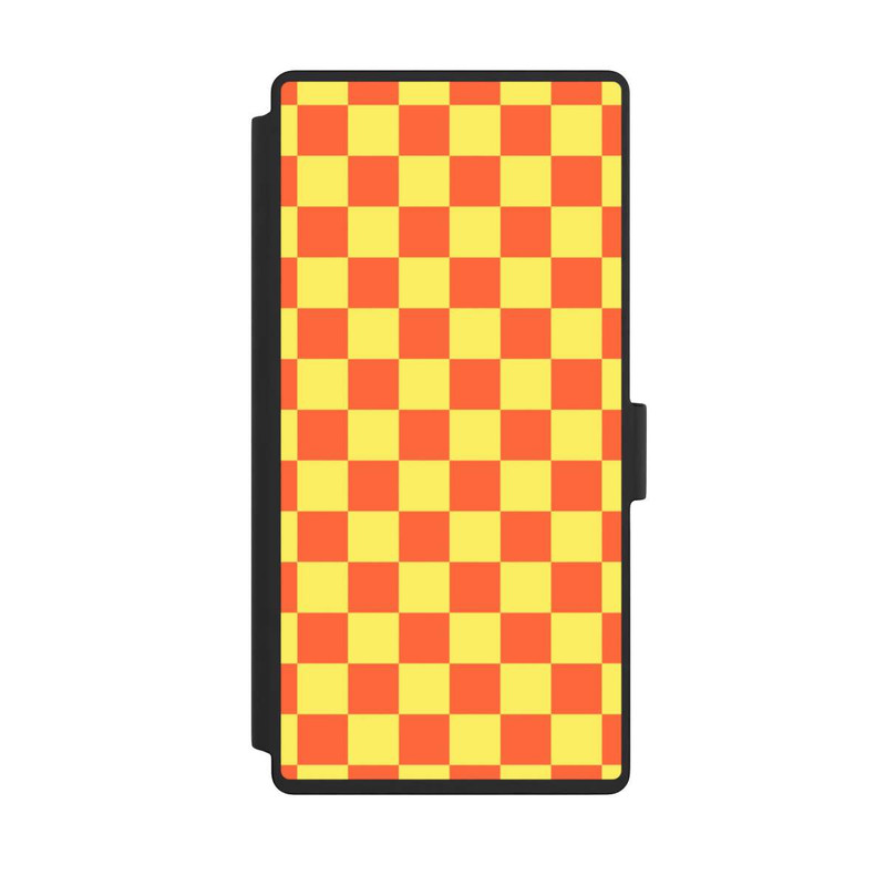 Galaxy S23 Ultra NIVOflip Checked Pattern Yellow Orange