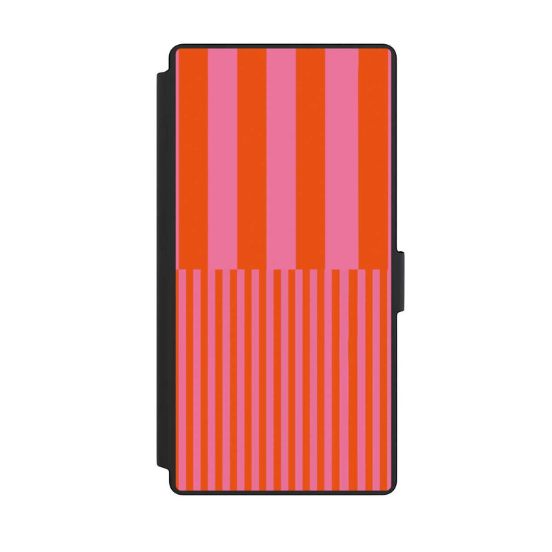 Galaxy S23 Ultra NIVOflip Striped Pattern Pink Red