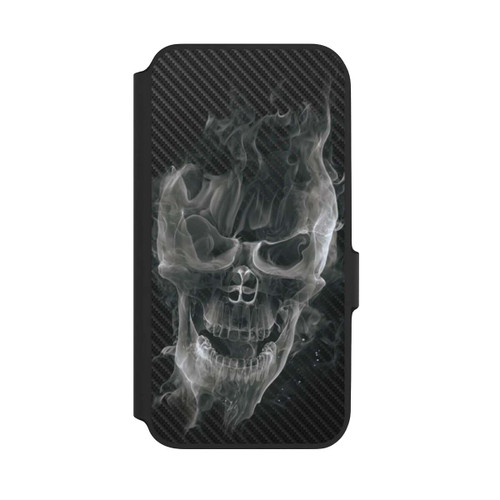 Samsung Galaxy A54 5G NIVOflip rauchender Totenkopf Carbon