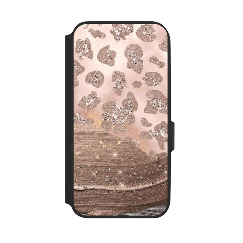 Galaxy A54 5G NIVOflip Silberner Leoparden Glitzerlook