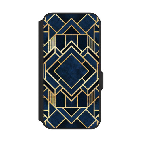 Samsung Galaxy A54 5G NIVOflip Kunst Deko Blau Golddruck
