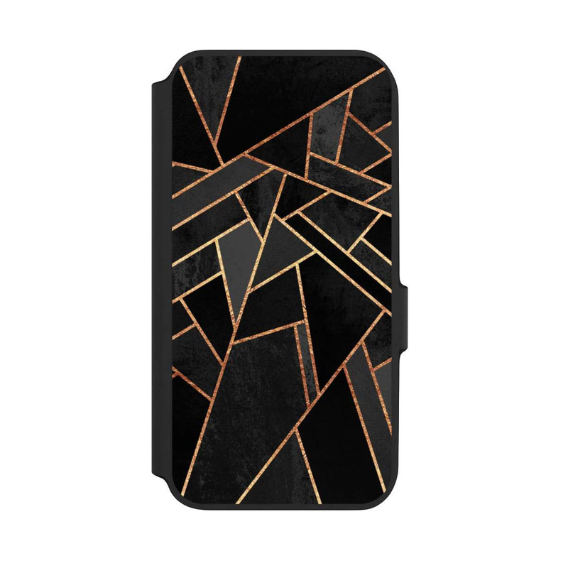 Galaxy A54 5G NIVOflip Schwarze Nacht Gold Druck