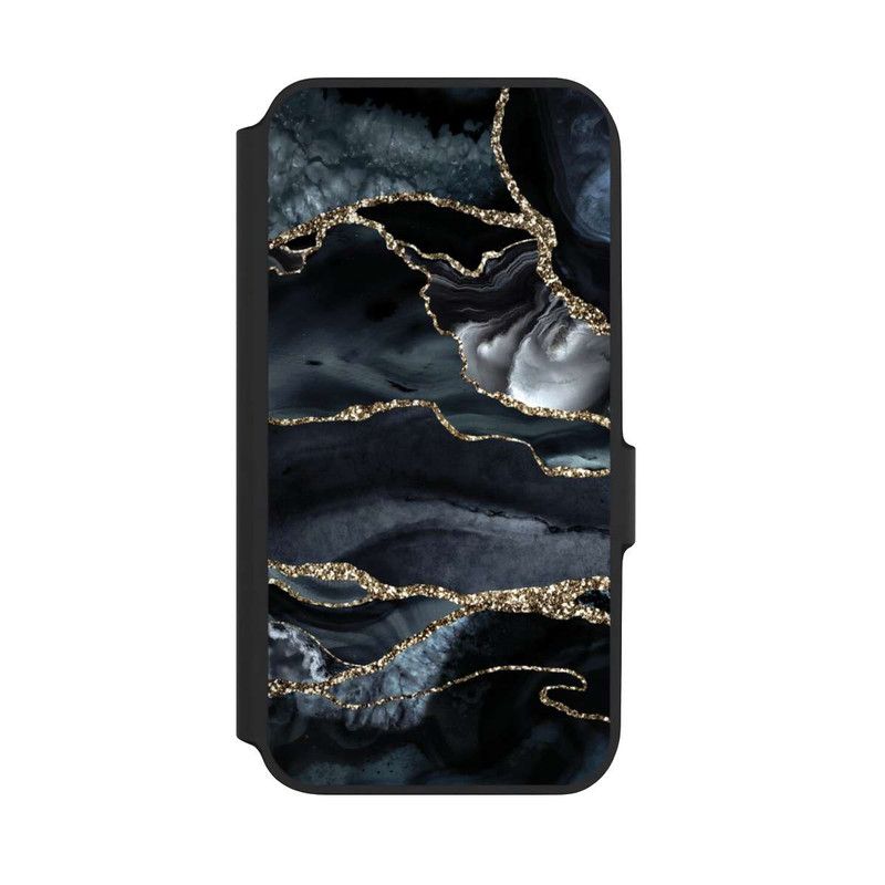 Galaxy A54 5G NIVOflip Dunkler Marmor Gold Glitzerlook