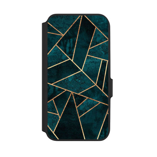 Samsung Galaxy A54 5G NIVOflip Tief Blaugrün Stein Gold Druck