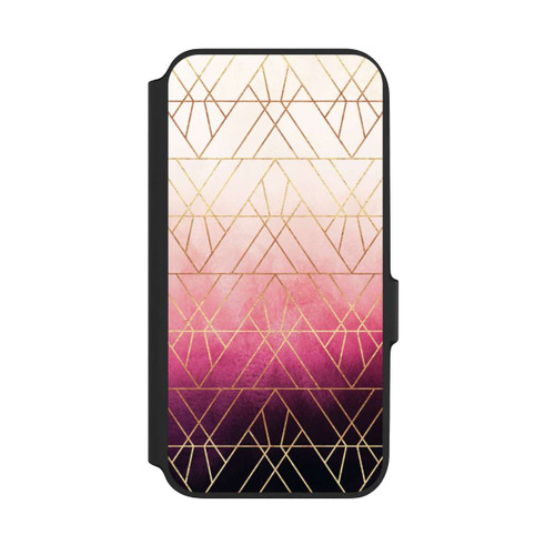 Samsung Galaxy A54 5G NIVOflip Pink Ombre Dreiecke Golddruck
