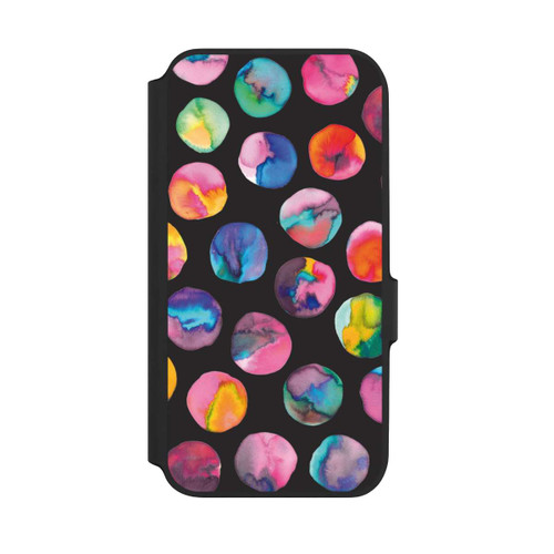 Samsung Galaxy A54 5G NIVOflip Colorful Ink Marbles Dots Black