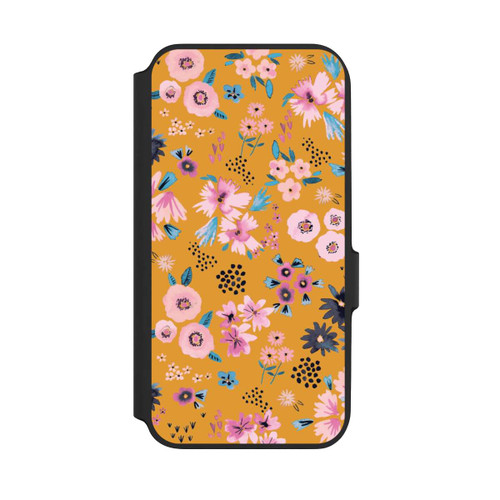 Samsung Galaxy A54 5G NIVOflip Petites Fleurs Jaune Moutarde
