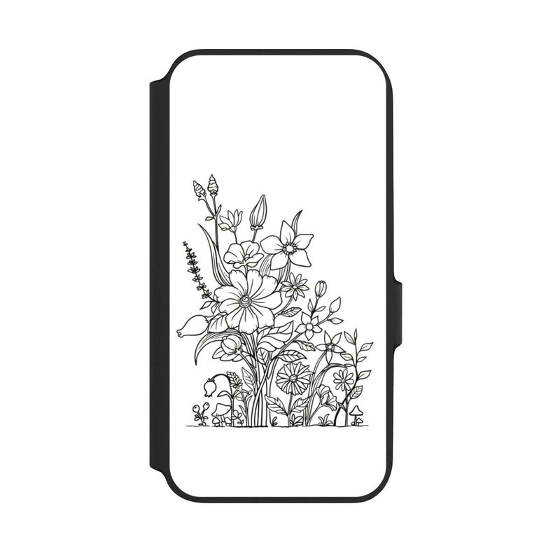 Galaxy A54 5G NIVOflip Fleurs Dessin au trait