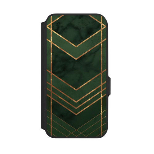 Samsung Galaxy A54 5G NIVOflip Dark Green Pattern Golden Stripes