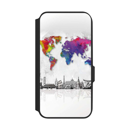 Samsung Galaxy A54 5G NIVOflip Weltkarte mit Skyline