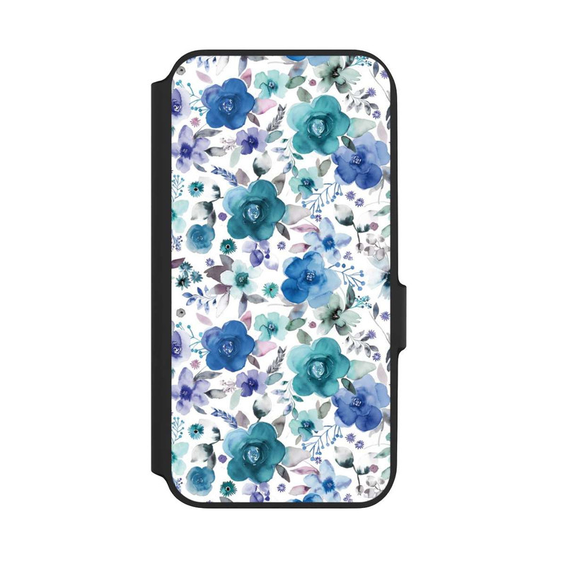 Galaxy A54 5G NIVOflip Bouquets de fleurs d'hiver bleu