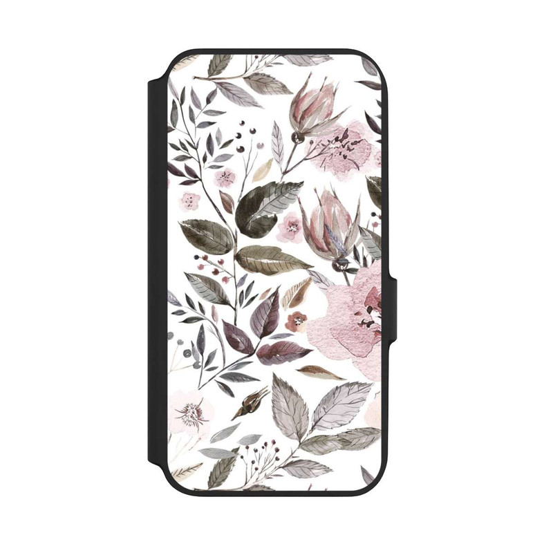 Galaxy A54 5G NIVOflip Aquarelle Fleurs Roses Brunes