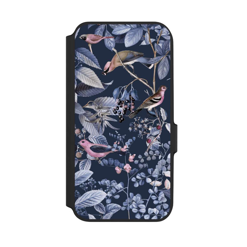 Galaxy A54 5G NIVOflip Vögel und Beeren blau