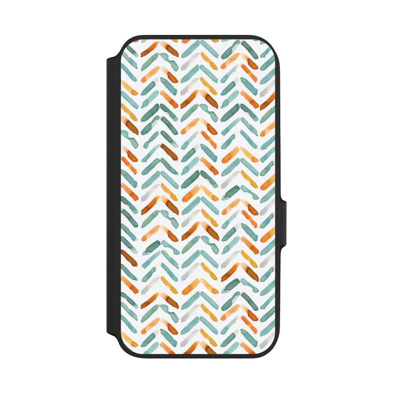Galaxy A54 5G NIVOflip Élégant Automne Chevron Bleu Orange
