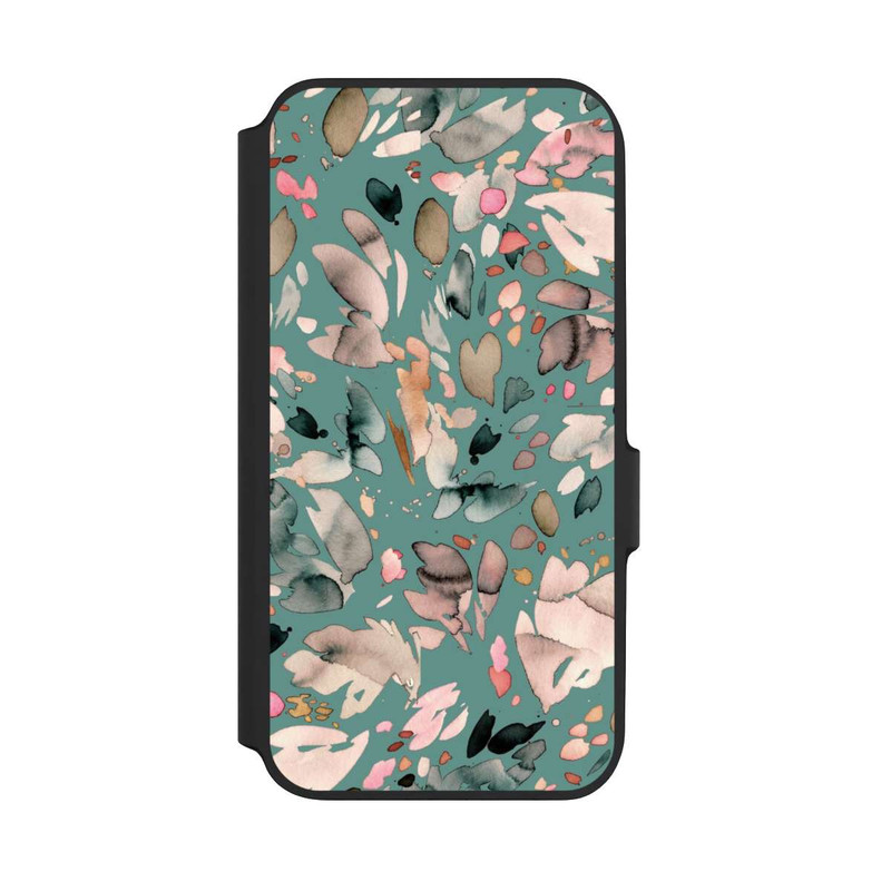 Galaxy A54 5G NIVOflip Fleurs abstraites, pétales vert