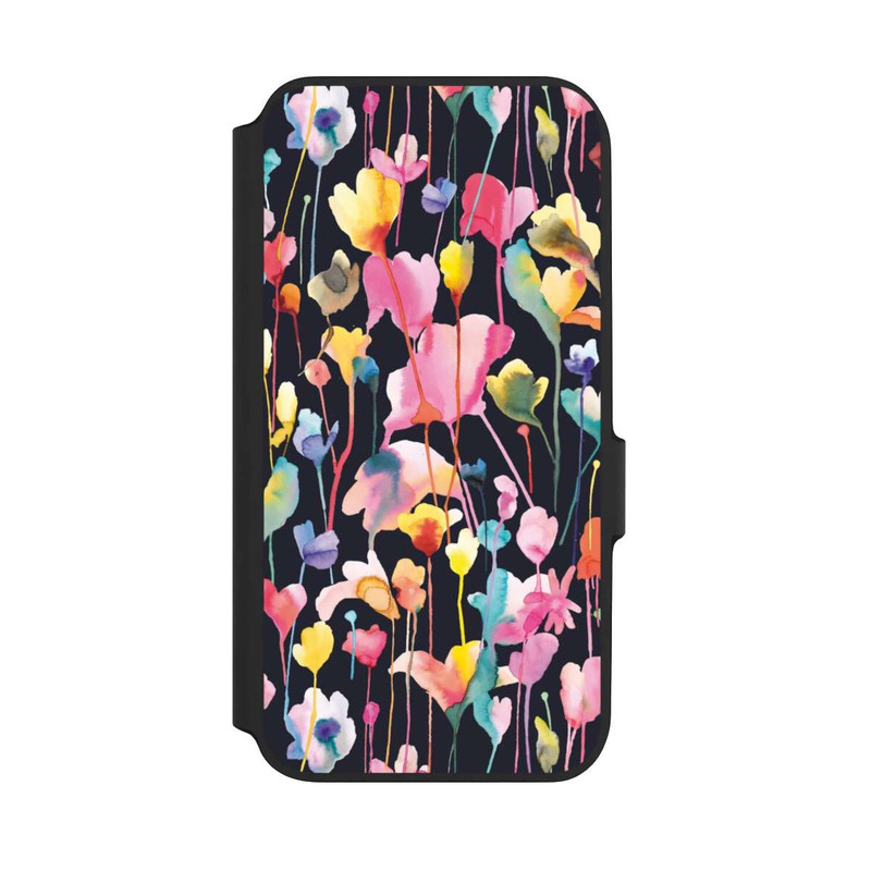 Galaxy A54 5G NIVOflip Wildblumen schwarz