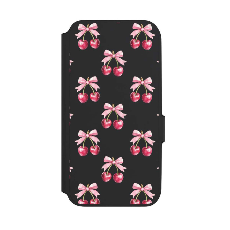 Galaxy A54 5G NIVOflip Motif Nœud Cerise transparent avec IA