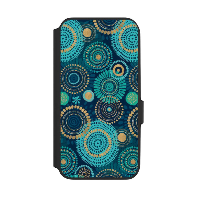 Galaxy A54 5G NIVOflip Blockprint India Teal Gold