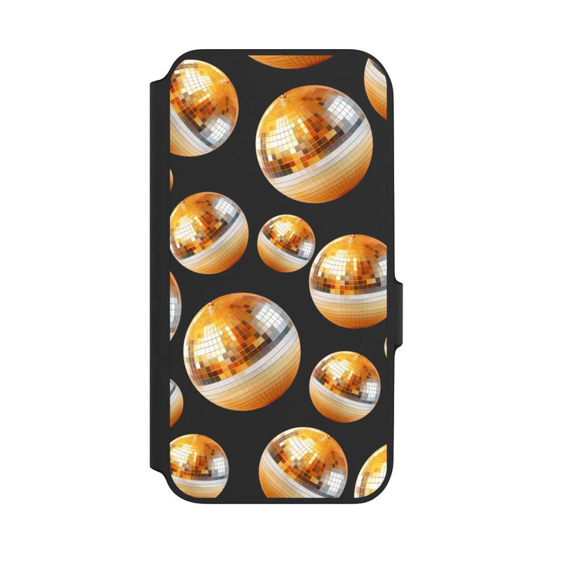 Galaxy A54 5G NIVOflip Discokugel Party Gold Orange Transparent mit KI