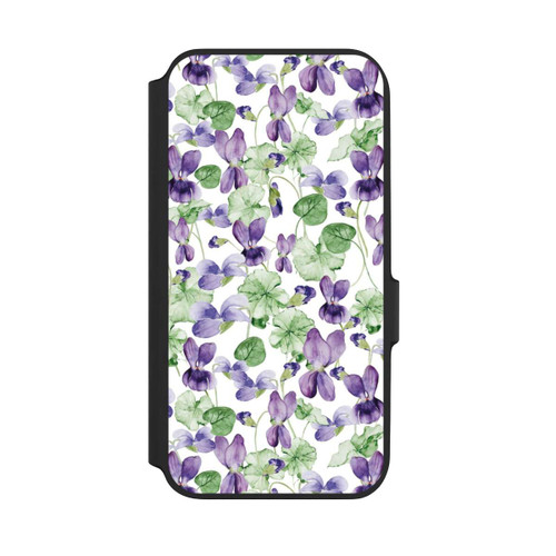 Samsung Galaxy A54 5G NIVOflip Purple Wildflowers Pattern Watercolor