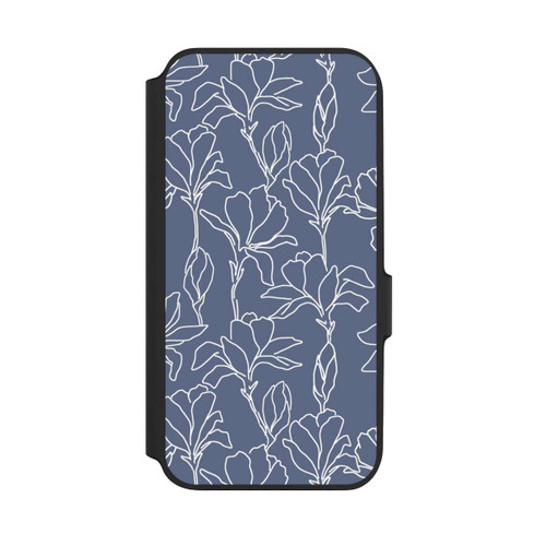 Samsung Galaxy A54 5G NIVOflip Flower Silhouettes on Blue