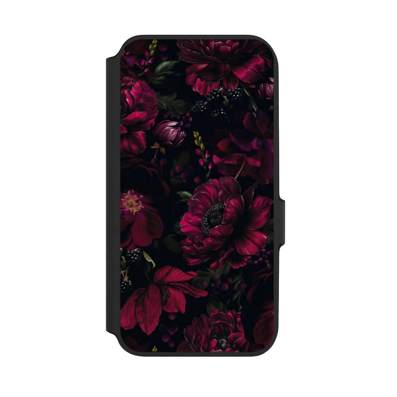 Galaxy A54 5G NIVOflip Dunkle Rote Blumen Liebe