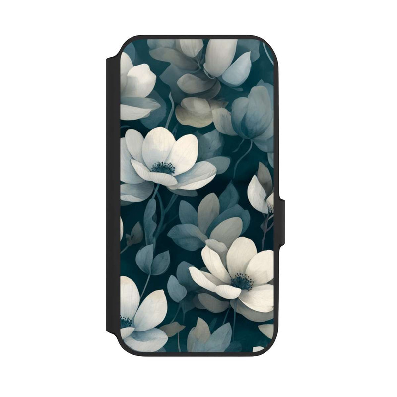Galaxy A54 5G NIVOflip Negative Flower Petrol White with AI
