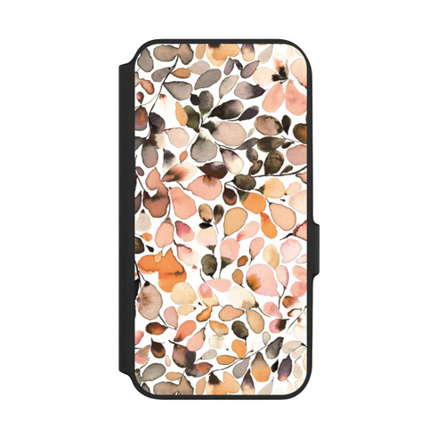 Samsung Galaxy A54 5G NIVOflip Eucalyptus Watercolor Leaves Dark Brown Autumn