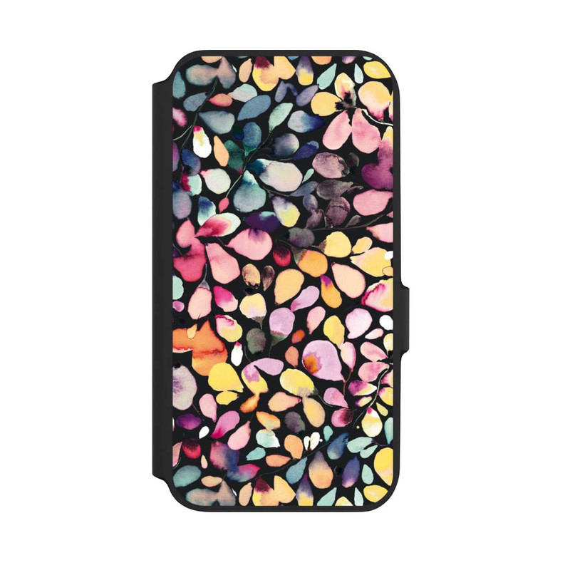 Galaxy A54 5G NIVOflip Eucalyptus Watercolor Leaves Black