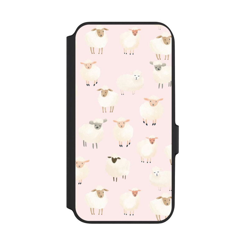 Galaxy A54 5G NIVOflip Motif mouton rose clair avec IA