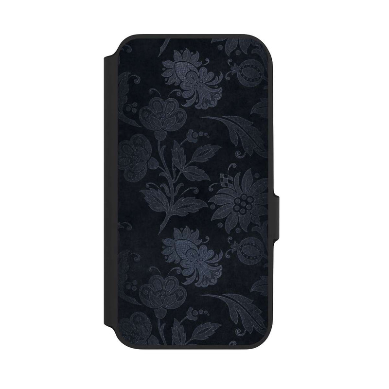 Galaxy A54 5G NIVOflip  Silberne Blumen auf Samt