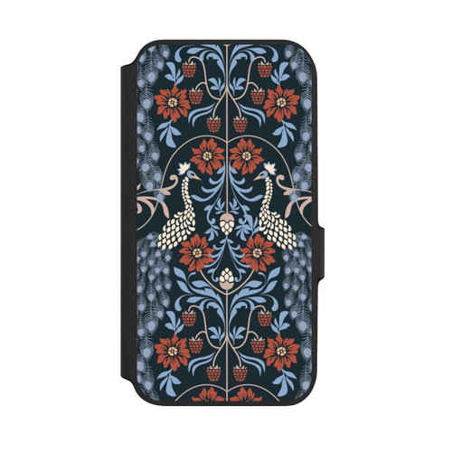 Samsung Galaxy A54 5G NIVOflip Vintage Peacock Garden Arts and Crafts Floral Dark