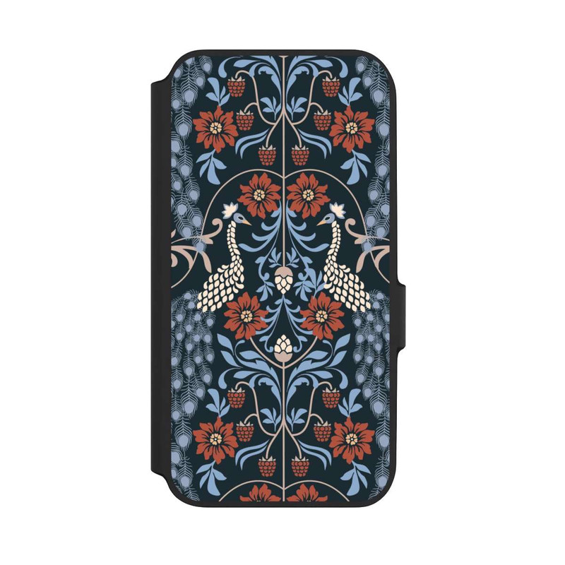 Galaxy A54 5G NIVOflip Vintage Peacock Garden Arts and Crafts Floral Dark