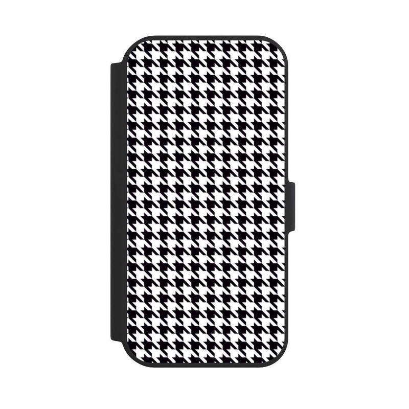 iPhone 15 NIVOflip Hahnentritt Schwarz Weiß