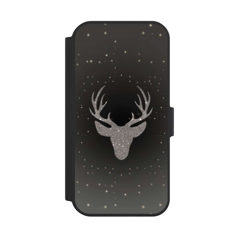 iPhone 15 NIVOflip Hirsch Glitzer Look