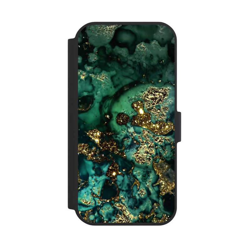iPhone 15 NIVOflip Cyan Glitter Marble Look