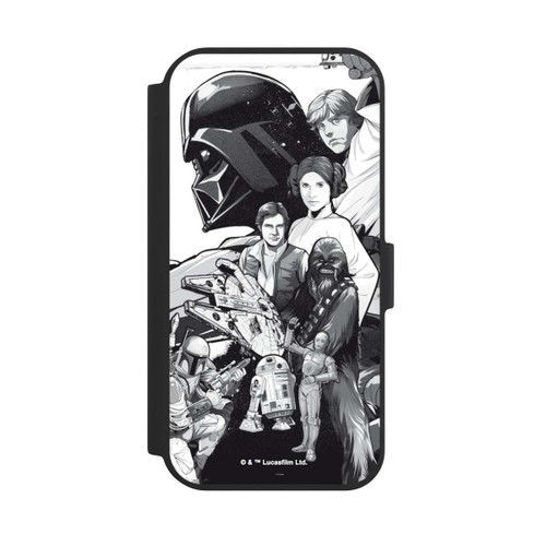 Apple iPhone 15 NIVOflip StarWars Charaktere - Schwarz-Weiß