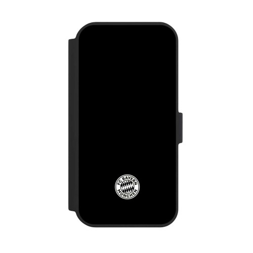 Apple iPhone 15 NIVOflip Klassisches FCB Logo Klein - Weiß auf Schwarz