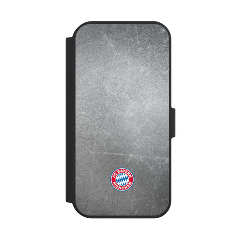 Apple iPhone 15 NIVOflip Klassisches FCB Logo Klein - Bunt auf Metalllook