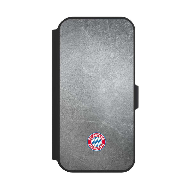 iPhone 15 NIVOflip Klassisches FCB Logo Klein - Bunt auf Metalllook