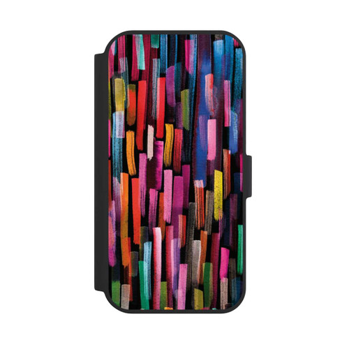 Apple iPhone 15 NIVOflip Bunte Pinselstriche schwarz