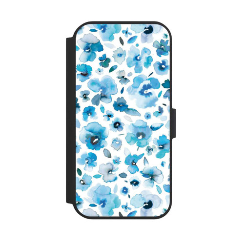Apple iPhone 15 NIVOflip Blaue tropische Blumen